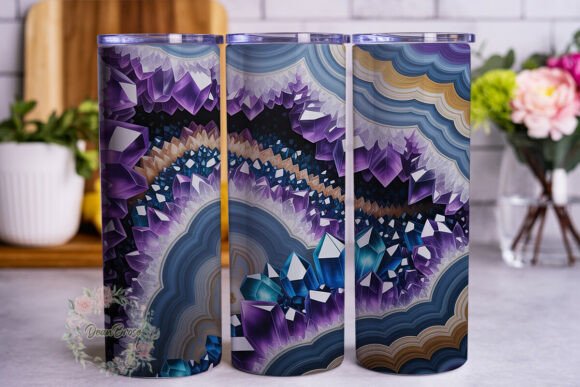 Amethyst Agate Geode Graphics for Tumbler Wraps
