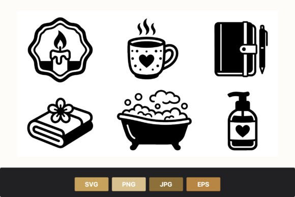 Bubble Bath Candle Cup Planner Towel Graphics & Illustrations