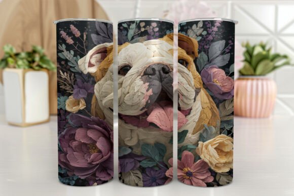 Bulldog Dog 20 Oz Skinny Tumbler Graphics