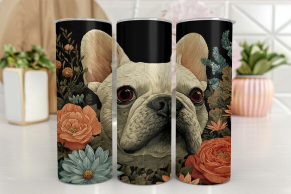 Bulldog Tumbler 20oz Skinny Tumbler Graphics