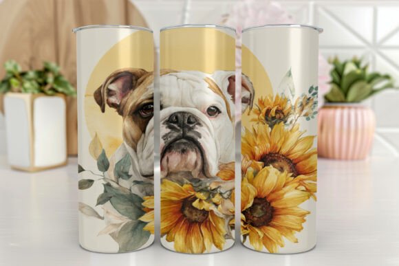 Bulldog Wrap 20 Oz Tumbler Dog Graphics