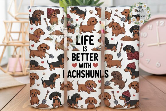 Dachshund Love 20oz Tumbler Wrap Graphics for Branding
