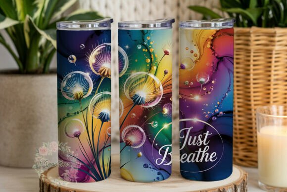 Dandelion Just Breathe 20oz Tumbler Wrap Graphics