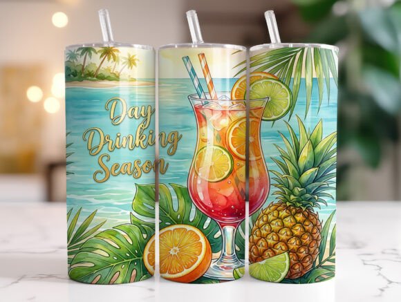 Day Drinking Season Beach Tumbler Wrap Graphics Review