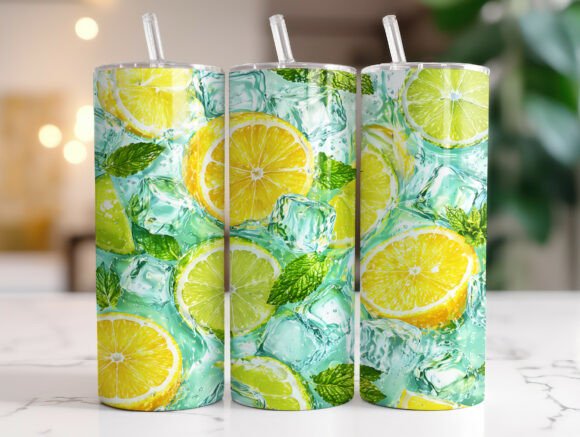 Fresh Mint Citrus Ice: Tumbler Wraps & Graphics