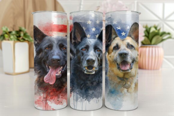 German Shepherd Tumbler Wrap Colorful Graphics