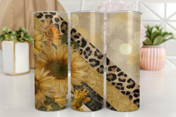 Glitter Sunflower 20oz Tumbler Wrap Graphics