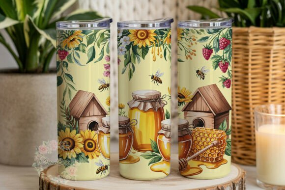 Golden Honey Bee 20oz Tumbler Wrap