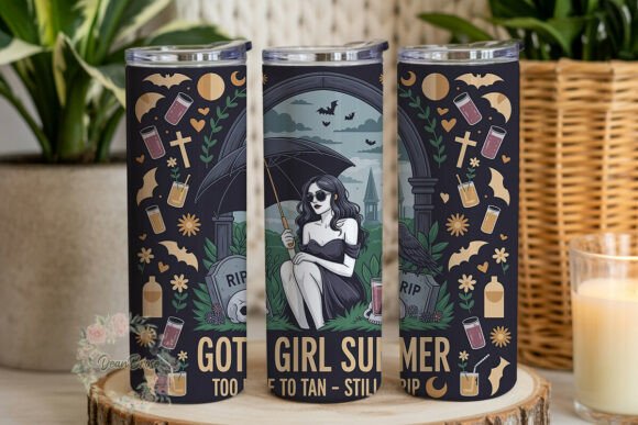 Gothic Girl Summer 20oz Tumbler Wrap
