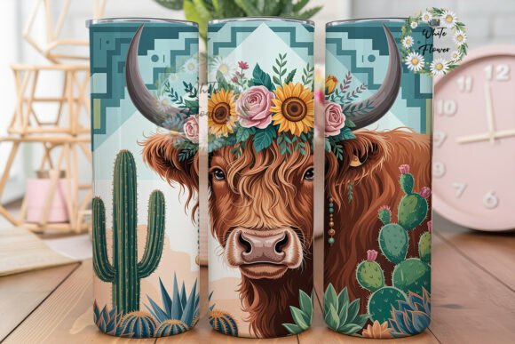 Highland Cow Floral Western Tumbler Wraps Graphics Review