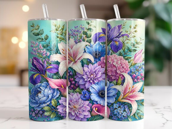 Lily Hydrangea Floral Tumbler Wrap Graphics Review