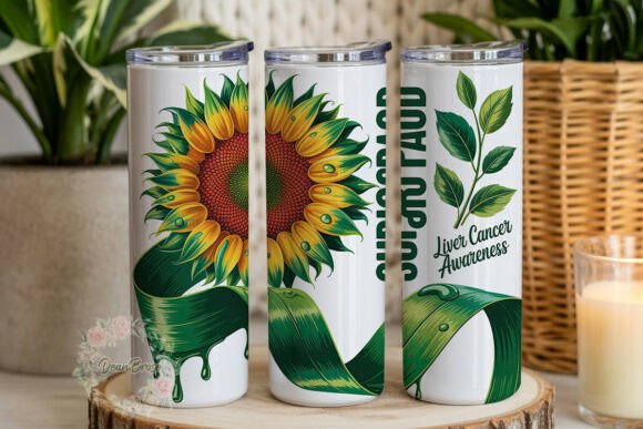 Liver Cancer Awareness Sunflower Tumbler Graphics