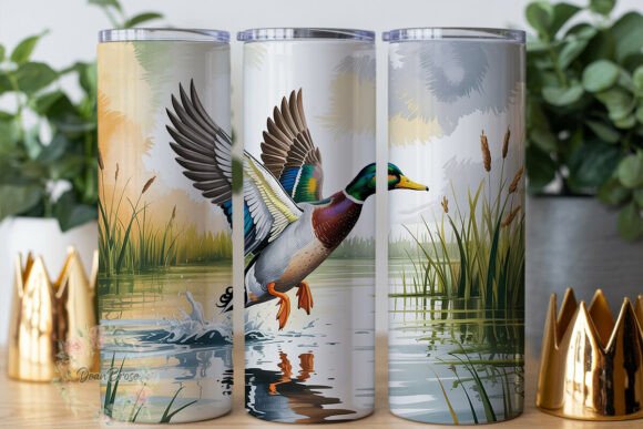 Mallard Duck Takeoff 20oz Tumbler Wrap Graphics