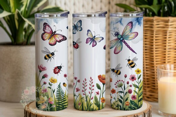 Nature's Delight Floral Insects Tumbler Graphics
