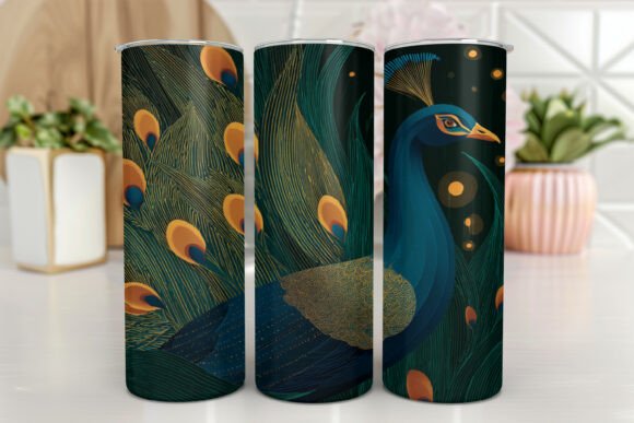 Peacock Tumbler Design Colorful Tumbler