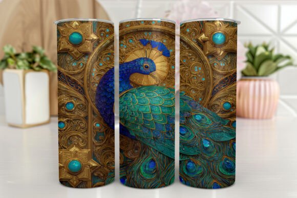 Peacock Tumbler Wrap 20oz Skinny Graphics
