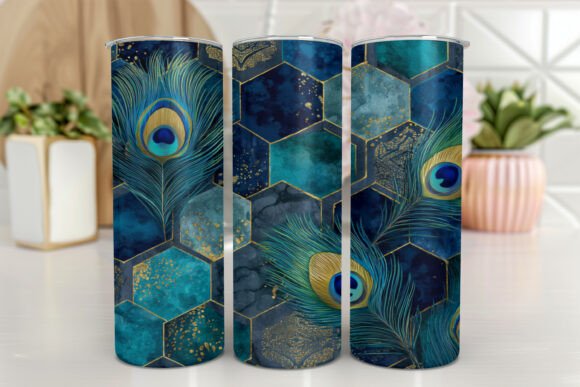 Peacock Tumbler Wrap Sublimation Design