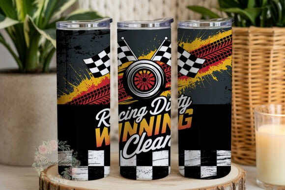 Racing Dirty Grunge 20oz Tumbler Wrap