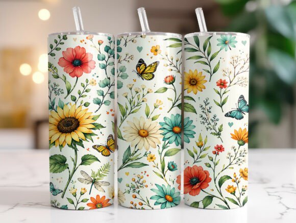 Spring Floral Butterfly 20oz Tumbler PNG: A Brand Designer's Review