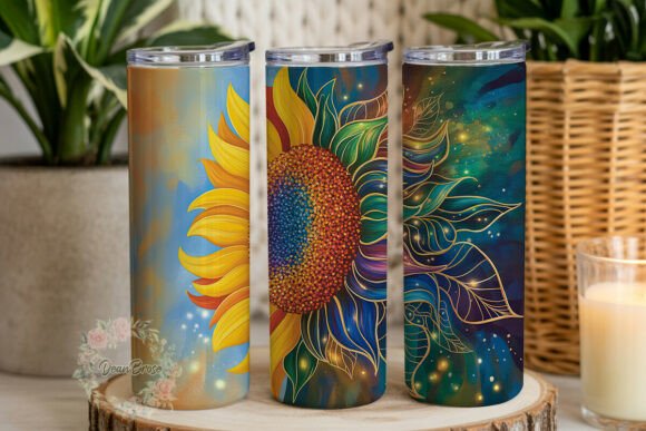 Vibrant Mystical Sunflower 20oz Tumbler Graphics