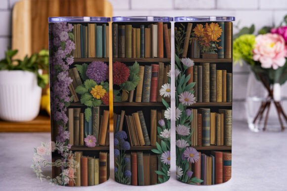 Vintage Bookshelf Floral 20oz Tumbler Graphics Review